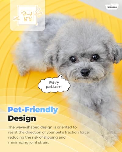 Premium Non-Slip Dog Bath Mat with Drying Hooks, 15.8 x 21.7 in | Made with High-Quality Materials for Sturdy, Durable Use, Versatile for Bathtubs & Sinks, Easy to Clean & Store, Yellow