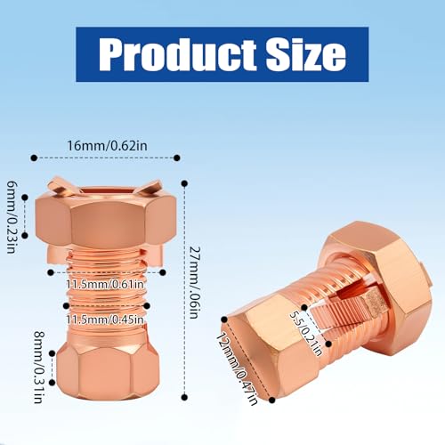 20 Pack Split Bolt Connectors for Electric Fence & Ground Wire, Brass | High-strength brass split bolts for fence & ground wire. Precision threads. No crimp tool needed.