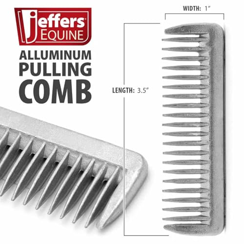Jeffers Equine Aluminum Pulling Comb – Lightweight Mane & Tail Grooming Comb for Horses – Detangling, Thinning, Equestrian Grooming Tool for Barn, Travel, Show, Tack Kit, Horse Care, Gifts - color: Aluminum Pulling Comb, size: 3.5"Lx1"W