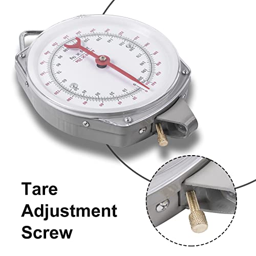 Mechanical Hanging Scales 440lbs/200kg with Calf Sling | Weighing Sling for Calves Lambs Goats Newborn Livestock Dogs, High Accuracy Large Display Spring Dial Weight Scale - color: A2:Gray Hanging Scale 440lbs/200kg&Calf Sling
