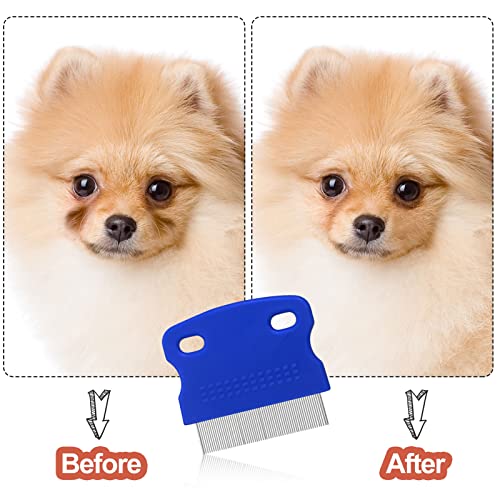 5 Pieces Dog Eye Combs Tear Stain Remover Combs Pet Grooming Comb for Small Dogs Gently Removing Eye Mucus and Crust (Blue, Black) - color: Blue