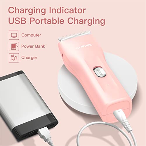 Dog Cat Home Hair Clipper Portable Electric Pet Grooming Kits,Pink,TS006 - color: Ts006-pink