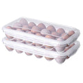 LonlyEagle XBY-US 2 Pack Covered Egg Holders,Egg Holder For Refrigerator,egg Storage Container,Plastic Refrigerator Egg Trays,Deviled Egg Tray Carrier with Lid Fits 18X2 Eggs(36 Eggs) - style: A-18 Egg-2 Pack