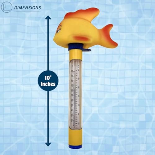 Floating Goldfish Thermometer - Pools, Spas, Hottubs, & Aquariums | Floating Goldfish Thermometer for Pools, Spas, Hottubs, & Aquariums - Shatter Resistant - color: Goldfish