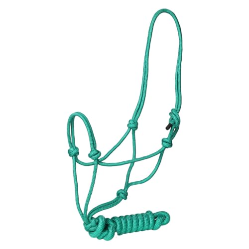 TuffRider Rugged Rope Halter with Matching 6 Foot Lead - color: Green
