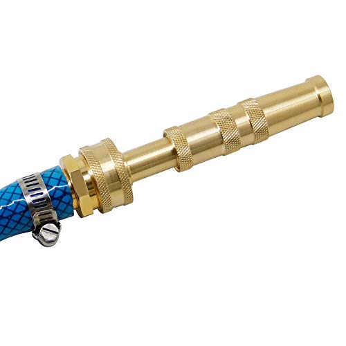 Twinkle Star Heavy-Duty Brass Adjustable Twist Hose Nozzle, 2 Pcs | 3/4” GHT Brass Garden Hose Nozzle, Adjustable Water Flow - color: *Nozzle Twist