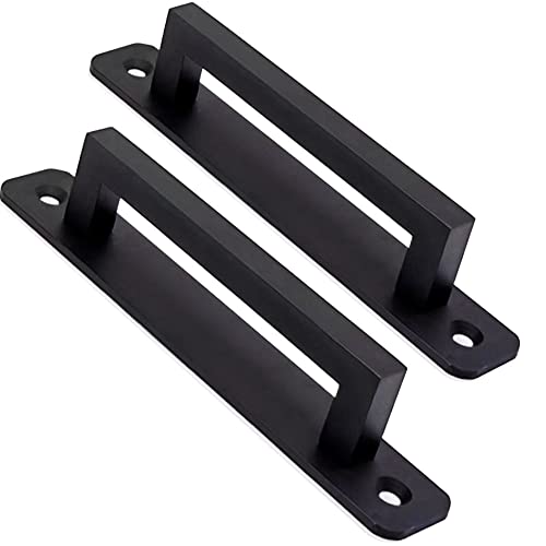 12 Pack 5 Inch 128 mm Matte Black Square Cabinet Handles with Base Plate Aluminum Cabinet Pulls Drawer Pulls Sliding Door Pulls Black Cabinet Handles - color: SquareBlack, size: 5 Inch
