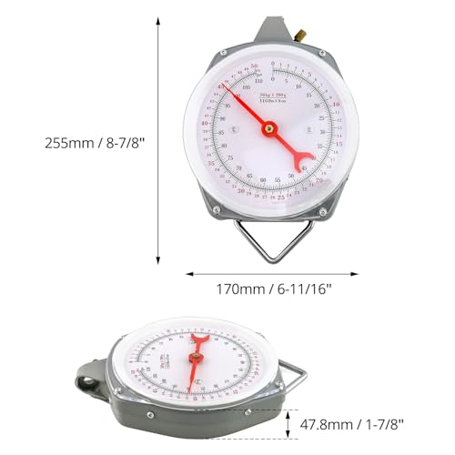 QWORK 2 Pack Precision Hanging Scale, 110lbs / 50kg Capacity, Dual Unit, Heavy Duty - size: 110 lb / 50 kg (2-Pack)