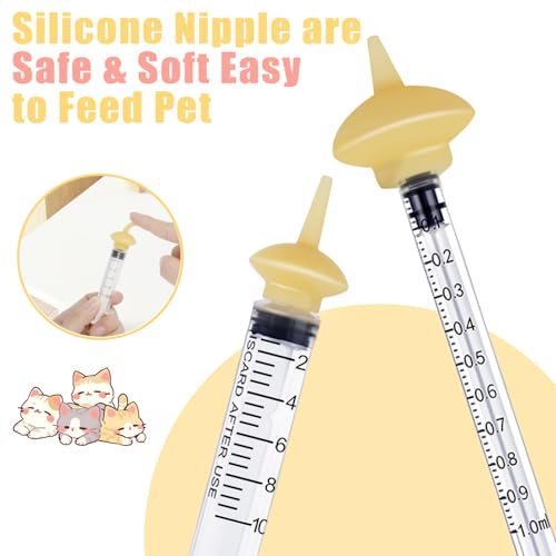 Pet Feeding Bottle and Syringes with Nipples for Small Cat Dog Animals (Model 2) - size: model2