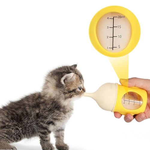 Silicone Nursing Bottle + Feeding Syringes for Kittens & Small Animals – Includes Feeding Nipples, Syringes, 20ml Bottle for Puppies, Rabbits, Newborn Animals – BPA-Free, Reusable, Anti-Leak