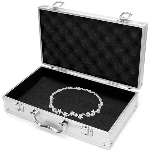 11.8 Inch Aluminum Tool Box Portable, Lockable Handle Portable Medicine Chest Organizer Aluminum Briefcases for Men Women-11.8x3.15x6.7in (30x8x17cm)
