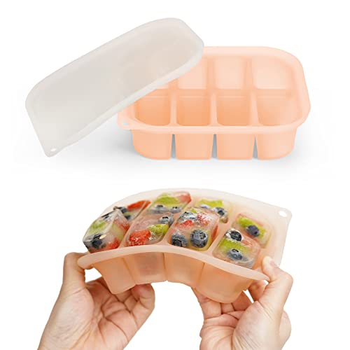 haakaa Silicone Baby Food Freezer Tray with Lid by haakaa - Perfect Storage Container for Homemade Baby Food, Vegetable & Fruit Purees, and Breast Milk, Blush - color: Blush, size: Large