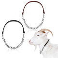 Misdary 2 Pcs Goat Show Collars, Adjustable 14"-24" Iron Chain Halter for Sheep, Horses, Dogs, Cows & Calves, Farm Animal Supplies Accessories Animal Lovers Gift (14'',Black,Brown) - color: Black, Brown