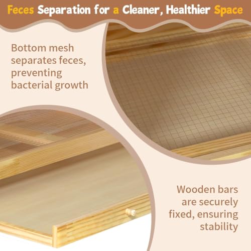 Large Wooden Chicken Brooder Box, Upgraded Drawer Manure Separation, Up to 30 Chicks, All-in-One Brooder with Heating Lamps, Ventilation Fan, Cleaning Tools and Thermometer, 31.5" × 15.7" × 19.6"