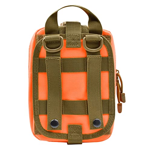2-Pack First Aid Pouch 1000D Nylon Tactical Molle Medical Pouch Utility Pouch for Outdoor Activities Medical Supplies Bag Only - color: Orange