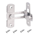 Stainless Steel 90 Degree Flip Door Sliding Latch - Safety Barn Door Lock, Right Angle Curved, Prevents Corrosion, Silver