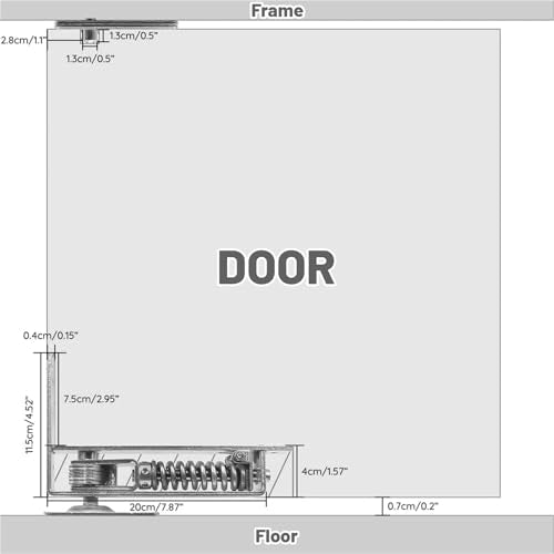 Double Action Spring Hinges -Swinging Door Hinge -Pivot Hinge，with Cover Plates,with self-Closing and Stop for Wooden Doors，Load Max 100lb Door