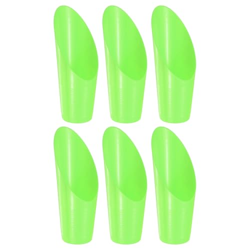 M METERXITY 6-Pack Bonsai Soil Scoops, Plastic Garden Soil Scoops Bucket Shovel Potting Scoopers for Transplanting/Flower Planting/Plant Succulent, Colorful Small Gardening Tools [Green] - color: Green