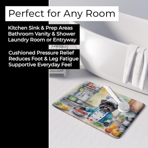 Caroline's Treasures Affenpinscher The Chef Memory Foam Kitchen Mat Machine Washable Anti-Fatigue Mat Cushion Comfort Bath Mat or Kitchen Rug - color: Affenpinscher 6179