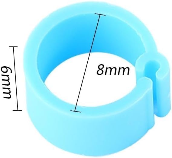 100 Pcs Multicolor 8mm Poultry Leg Rings, 10 Colors Poultry Foot Bird Identification Leg Bands Clip-on Rings for Birds, Ducks and Chickens