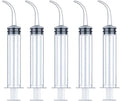 Wisdom Teeth Syringe, 5 Pack Irrigation Dental Syringes with Curved Tip for Dental Care Liquid Oral Tonsil Stone