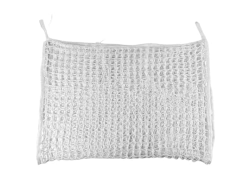 2 Pieces, White, Slow hay net for Horse Hay Feeder mesh hay Bag Goat stall Trailer Horse Feed (35 x 31 inch)