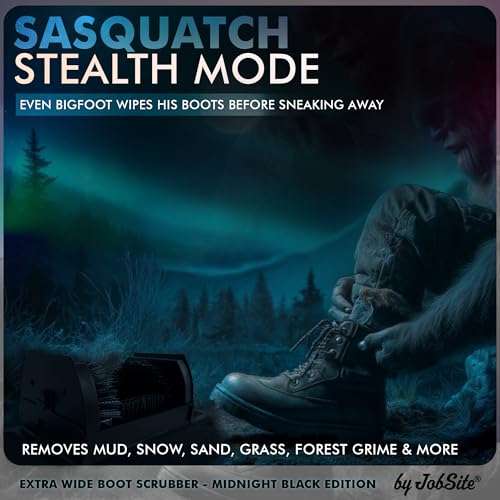 Midnight Black Boot Scrubber - Outdoor Shoe Scraper Brush - No Mount Shoe Cleaner - Sasquatch Sized - color: Midnight Black