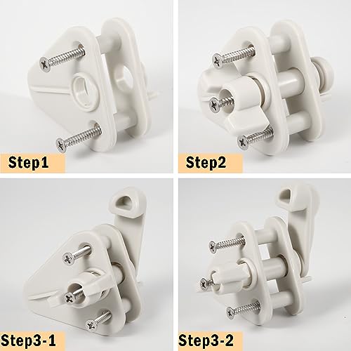 NQEUEPN Pontoon Gate Latch Replacement Kit, 4pcs Pontoon Gate Latch Fits 1-1.25 inch Square Frames Boat Door Latches Fits Left and Right Hinged Doors Includes Hardware | Pontoon Gate Latch Fits 1-1.25 inch Square Frames Boat Door Latches Fits Left and Rig
