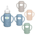 4 Pack Silicone Sleeves for Dr. Brown's Glass Baby Bottles, Anti Breakage Baby Bottle Sleeves Holder, Compatible with Dr. Brown's Anti-Colic Options+ Narrow Glass Baby Bottles, 4 oz/120 mL - color: Grey 4 Pack 4OZ