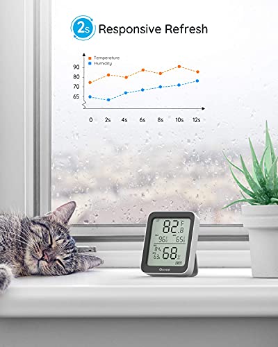 Govee Indoor Hygrometer Thermometer 2Pack H5075 with Bluetooth App Control (Pack of 2) - color: Black, size: 4 Pack