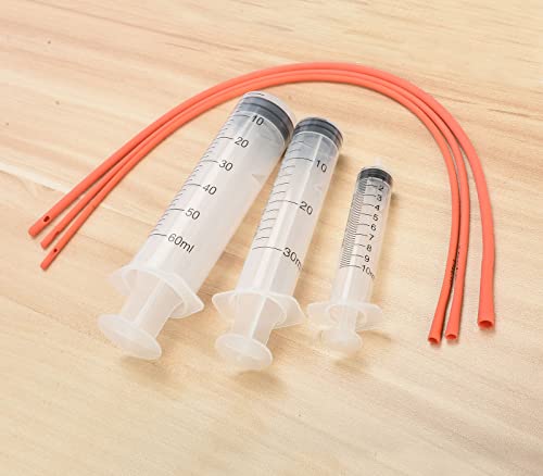 Pet Feeding Supplies Kit-3 Pack Red Rubber Feeding Tube(8Fr, 10Fr, 14Fr) With 3 Pack 10/30/60 Ml Syringes For Lamb,Goat,Sheep,Puppy,Kitten Whelping Feeding Watering