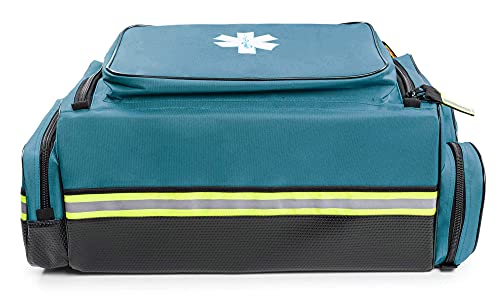 Scherber Fully-Stocked Premium First Responder Bag | HSA/FSA Approved | Large Pro EMT/EMS Trauma, Bleeding & Oxygen Medical Kit | CAT Tourniquet, HyFin Chest Seal & 250+ First Aid Supplies (Blue) - color: Blue