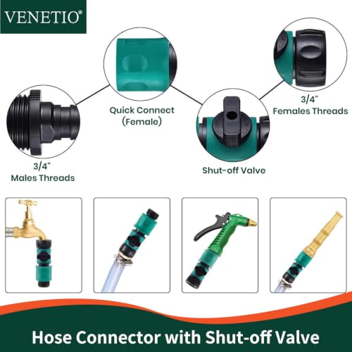 VENETIO 8-Dial Lawn & Garden Sprayer with Quick Connect - 16oz Liquid Fertilizer Dispenser for Uniform Watering & Feeding Plants, Hose Nozzle Spray Gun with Soap Bottle for Dog Washing, Car Cleaning - style: Lawn & Garden Feeder Pro (16 oz)