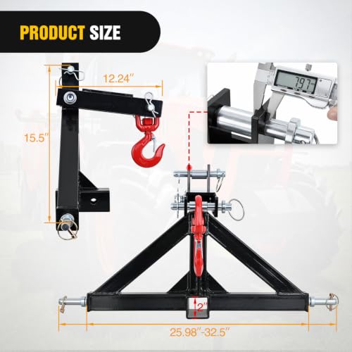 Nilight 3 Point Trailer Hitch 2" Receiver Quick Adapter with Towing Hook | For Category 1 Tractor Compatible with BX Kubota John Deere Kioti Yanmar - color: 3 Point 2" Trailer Hitch Receive