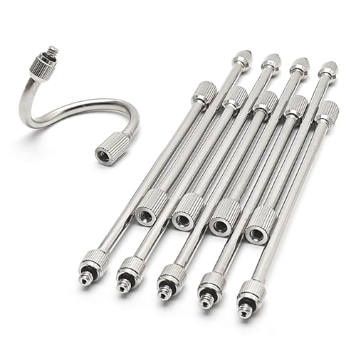 10Pack 5.6Inch Flexible Nozzle Extensions Brass Mist Rod for Misting System | Bendable Copper Extended Pole 10/24 UNC for Garden, Humidification, Spraying, Outdoor Cooling, Dust Control, Landscaping - size: 5.6 Inch