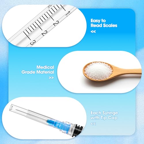 3mL/cc Disposable Luer Lock Syringe 23G 1inch for Lab Use, Individually Wrapped, Pack of 50 - style: 3ml-23G-1" (Luer Lock)