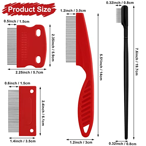 5 Pieces Dog Eye Combs Tear Stain Remover Combs Pet Grooming Comb for Small Dogs Gently Removing Eye Mucus and Crust (Red, Black) - color: Black
