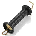 1 Pack Plastic Electric Fence Gate Handles with Spring, Black Insulated Electric Fence Accessories with Poly Tape Buckle Electrics Fences Supplies Spring Handle 11 X 2.4 X 1.6 Inch