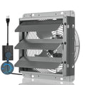 Hon&Guan 10 Inch Shutter Exhaust Fan with Stepless Speed Controller, 647 CFM High Airflow, 1600 RPM Wall Vent Fan, Automatic Gravity Shutters, Easy Install for Garage, Shed & Greenhouse, Gunmetal Gray - color: Gray, size: 10 Inch