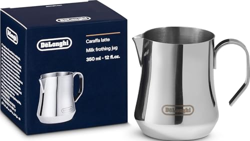 De'Longhi DLSC060 Milk Frothing Jug, 12 oz, Stainless Steel - color: Stainless Steel, size: 11.8 Ounces