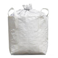 Heavy Duty Bulk Bags 320 Gallon, Duffle Top | White Woven Polypropylene FIBC Bulk Bags for Construction, Demolition, Mining & Landscaping, Holds up to 2860lbs - size: 1 Pack / MAX LOAD:2860 LBS
