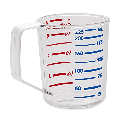 Rubbermaid Commercial Products Bouncer Clear Measuring Cup, 1-Cup /0.25-Quart, Clear, Strong Food Grade, Easy Read for Liquid/Dry Ingredients, for Home/Professional Kitchen - size: 1/4 Qt