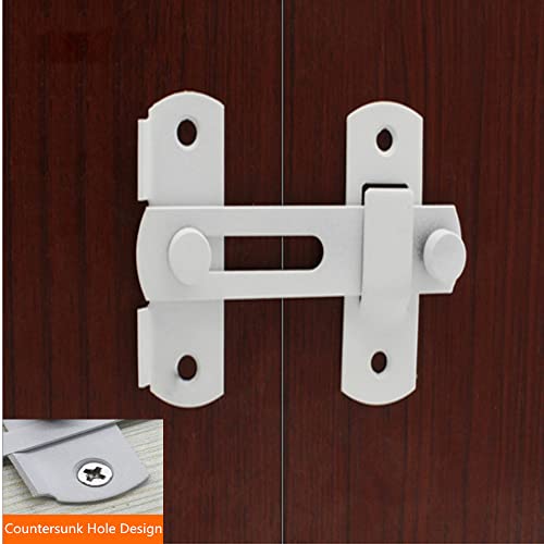 szhdxsy 5 Pcs Stainless Steel Gate Latches Flip Latch Safety Door Bolt Latch Lock,Barn Door Latches，White
