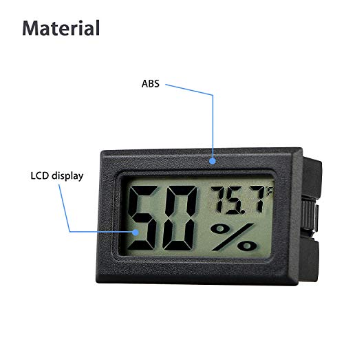 4-Pack Mini Indoor Temperature Humidity Meters Digital Gauge | Thermometer Hygrometer Fahrenheit (℉) Display for Reptile Tank,Jars,Guitar Case,Greenhouse, Garden, Cellar, Fridge, Closet