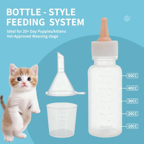 Pet Nursing Kit – Kitten Bottle Feeding Set with Nipples, Syringes, and Formula Dispenser for Newborn Puppies, Kittens, Baby Squirrels, and Other Small Animals