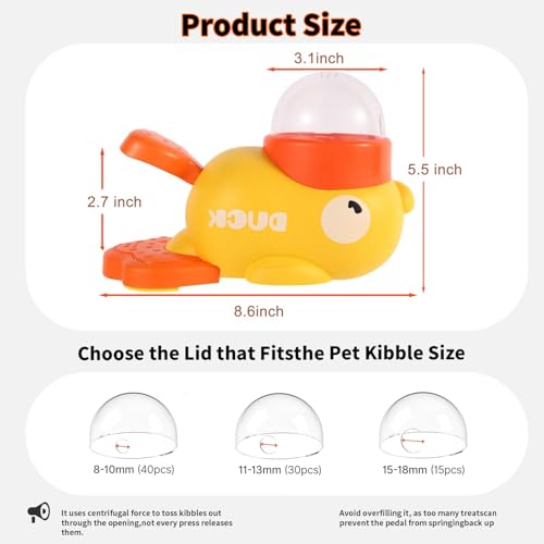 Interactive Dog Treat Dispenser Toy | Cute Duck Slow Feeder & Food Puzzle for Cats Puppies - Durable IQ Training Pet Toy for Boredom Relief & Healthy Digestion