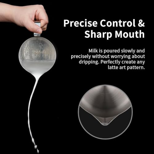 watchget 32oz Milk Frothing Pitcher Stainless Steel Espresso Steaming Jug | Clear Internal Scale, Milk Coffee Cappuccino Latte Art Barista Steam Pitchers,Barista Coffee Bar Accessories, 900ml, Silver - color: Silver, size: 30.4 Ounces