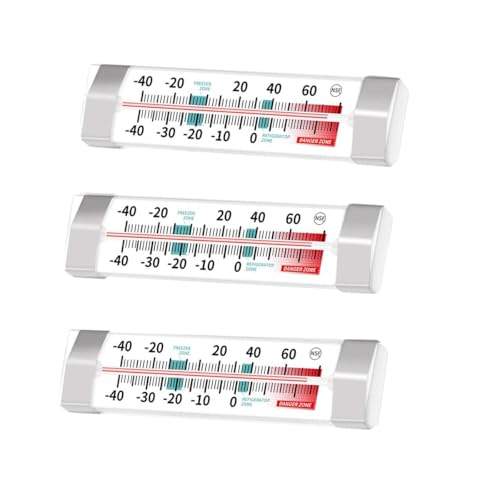 Refrigerator and Freezer Thermometer - NeilBee 3 Pack Fridge Thermometer with Stainless Steel Clip, Waterproof Analog, Large Dial, Accurate, Easy to Read for Kitchen, Restaurant, Cooler, Lab