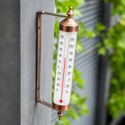 Outdoor Thermometer Waterproof for Patio Home Garden | Adjustable Angle Vintage Design 10 Inch