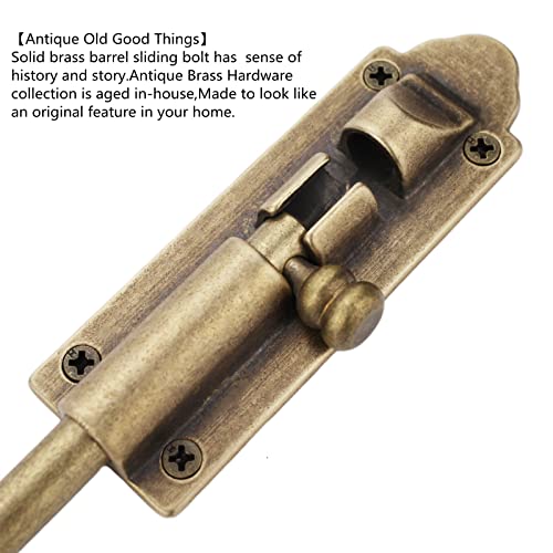 Heavy Duty Cane Bolts for Gates 23.7'',Barrel Bolt Latch Super Lengthen,Thickened Drop Bolts for Gates,Garage Bolts Solid cast Copper Sliding Lock for gate Latch - color: Antique Brass